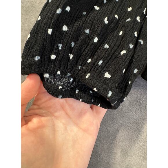 Pleione Semi Sheer Flowy Heart Top Women’s Size M Rayon Crinkle Ruffle Boho - Picture 8 of 12